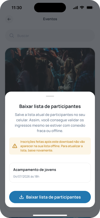 Aviso antes de baixar