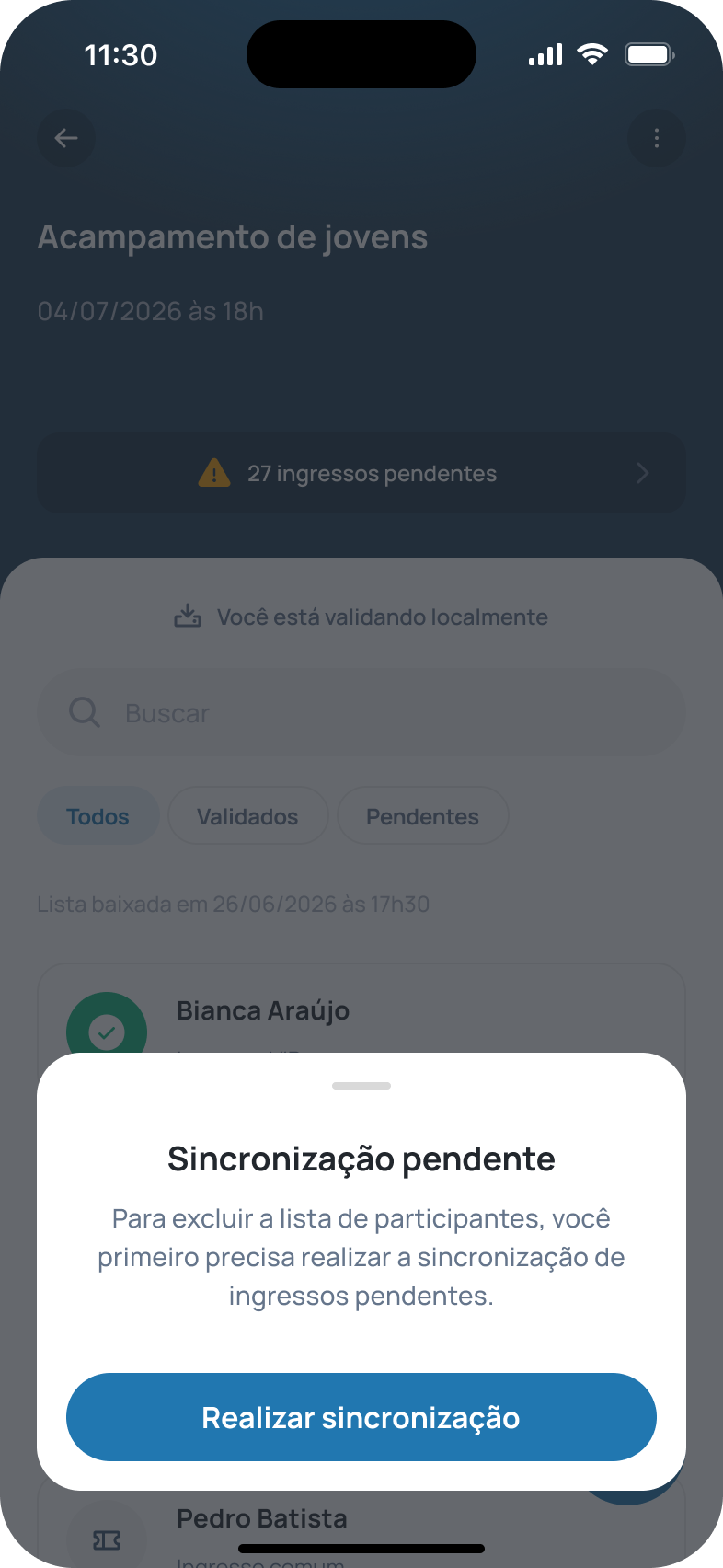 Trava contra exclusão